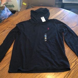 New With Tags. Men’s XL black hooded long sleeve T